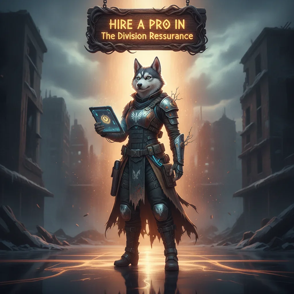 Fantasy game-inspired artwork featuring an anthropomorphic Husky character, themed around objective-based content.