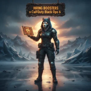 Artwork featuring an anthropomorphic Husky character in a fantasy setting, themed around Call of Duty Black Ops 6 objectives.