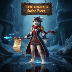 Fantasy game-inspired artwork featuring an anthropomorphic Husky character themed around Sailor Piece content.