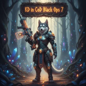 Fantasy artwork of an anthropomorphic Husky character in themed combat gear, representing competitive game match objectives and performance improvement goals.