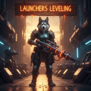 An anthropomorphic Husky character, dressed in fantasy armor, stands in a mystical game-inspired environment, representing Call of Duty Black Ops 6 launcher weapon leveling objectives.