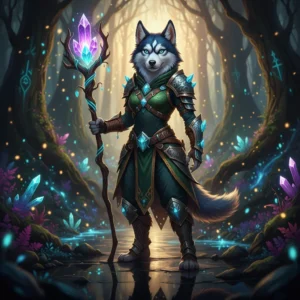 Fantasy kunstværk inspireret af LoL Elo-boost-tjenester med fokus på rangbaseret indhold og konkurrenceprægede systemer. En Husky-maskot indgår som et sekundært brandingelement.