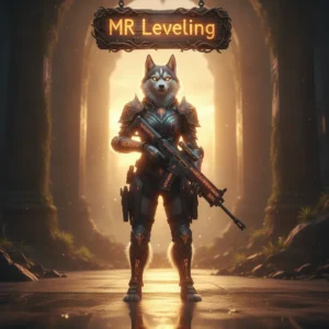 An anthropomorphic Husky character in fantasy armor, representing MR Leveling progression content for Call of Duty Black Ops 6.
