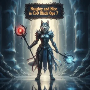 Fantasy artwork featuring an anthropomorphic husky character, dressed in a themed outfit, representing a dual-path boost for game progression content and seasonal challenges in a magical environment. The imagery suggests contrasting objectives and rewards within the game's systems.