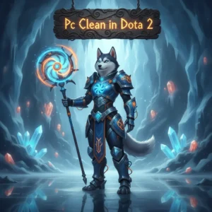 Fantasy artwork featuring an anthropomorphic Husky character, inspired by the theme of PC clean in Dota 2.