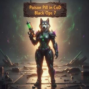 A fantasy artwork featuring an anthropomorphic Husky character in themed attire within an arcane environment, related to game content and objectives for a Poison Pill Boost.