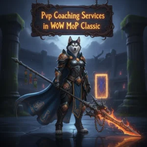 Fantasy game-inspired artwork featuring an anthropomorphic Husky character, themed around player-versus-player content in a classic online game.