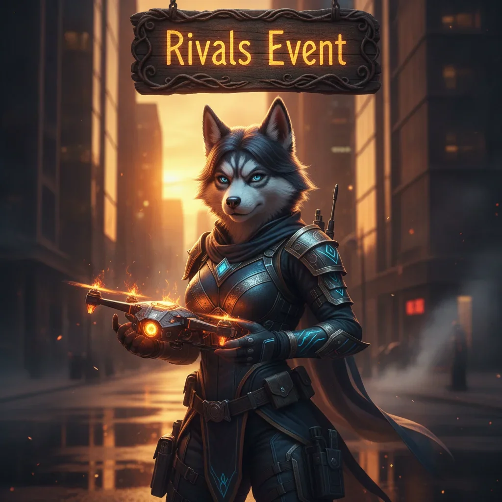 A fantasy-inspired image of an anthropomorphic husky character in battle-themed attire, representing Call of Duty Black Ops 6 Rivals Event content and seasonal objectives.