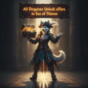 Fantasy artwork of an anthropomorphic husky character related to Sea of Thieves disguises.