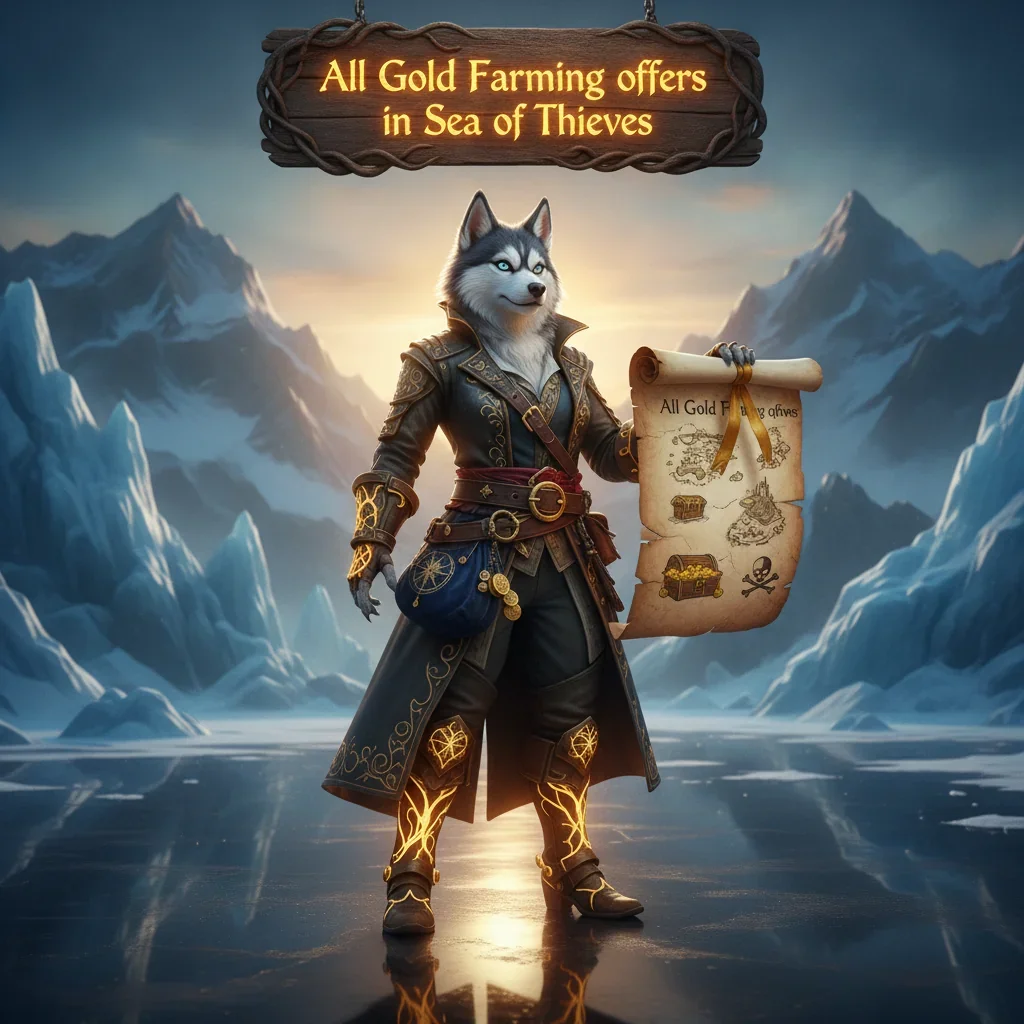 A fantasy game-inspired artwork featuring an anthropomorphic husky character in a pirate outfit.