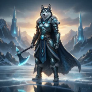 Sining ng pantasya na may temang LoL Elo Boost, na naglalarawan ng sistema ng ranggo, mapagkumpitensyang hamon, at nilalamang nauugnay sa pag-akyat sa ladder. Isang karakter na Husky ang kasama.