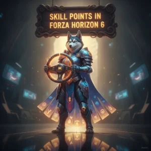 An anthropomorphic Husky character in fantasy attire, standing in a game-inspired environment, representing content related to character talent development and skill point upgrades.