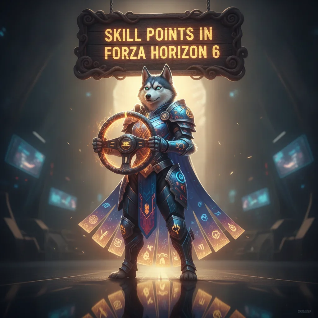 An anthropomorphic Husky character in fantasy attire, standing in a game-inspired environment, representing content related to character talent development and skill point upgrades.