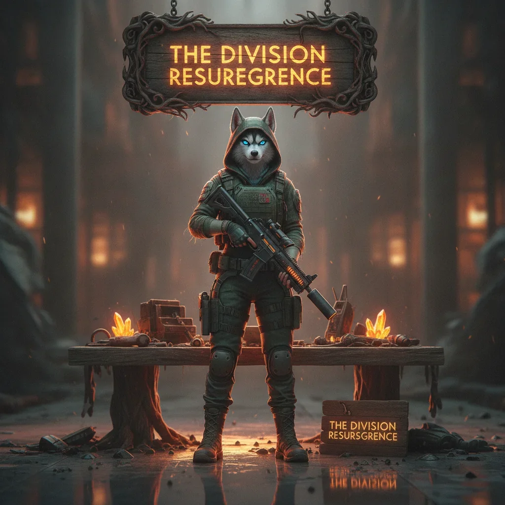 Anthropomorphic Husky character in tactical gear, themed around The Division Resurgence content and objectives.