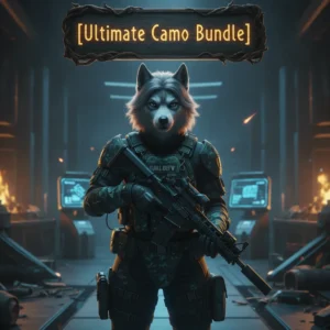 Fantasy game-inspired artwork featuring an anthropomorphic Husky character in themed armor, representing Ultimate Camo Bundle content and progression for Call of Duty Black Ops 6.