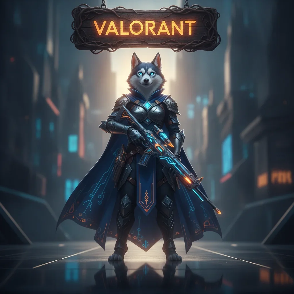 Anthropomorphic Husky in detailed fantasy armor, set in a mystical game environment. This artwork represents competitive rank advancement and challenge completion objectives.