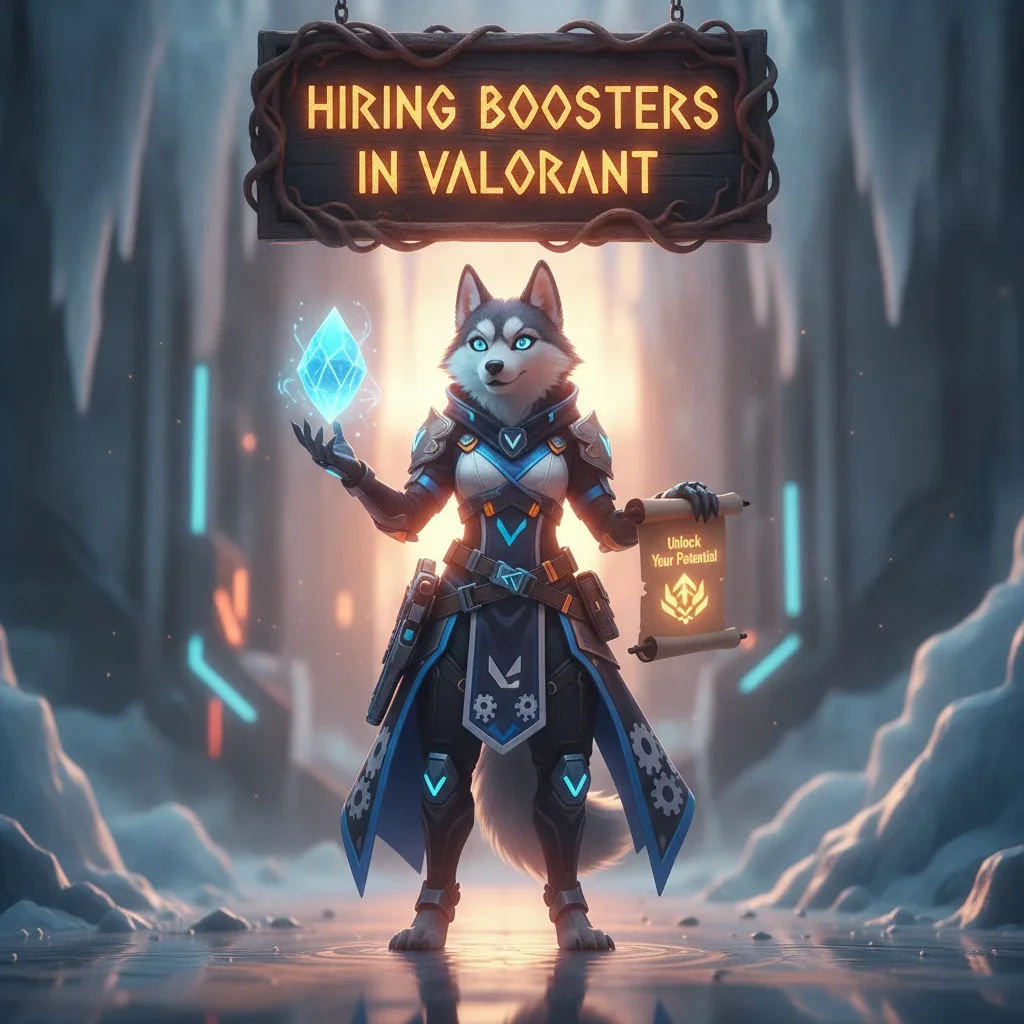 An anthropomorphic Husky character in fantasy attire, inspired by game-related job application themes and objectives.