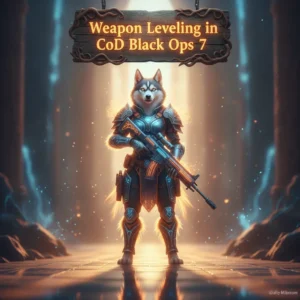 An anthropomorphic Husky character in elaborate fantasy armor, set in a mystical environment, related to weapon enhancement content and game progression systems.