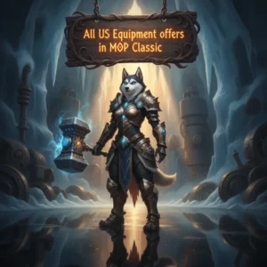 Fantasy game artwork representing World of Warcraft Mists of Pandaria Classic equipment content and progression.