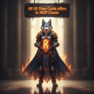 Fantasy game-inspired artwork featuring an anthropomorphic husky character in a themed outfit, related to Mists of Pandaria Classic content.