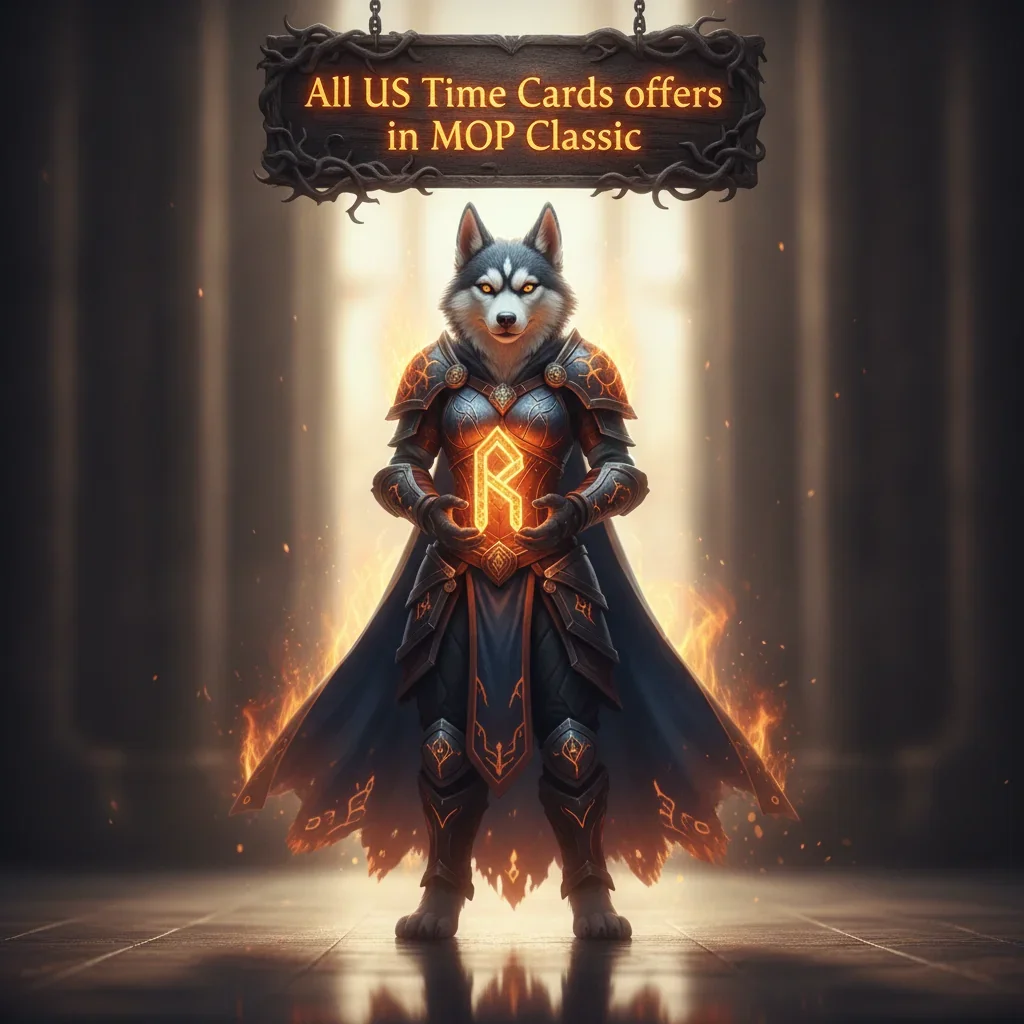 Fantasy game-inspired artwork featuring an anthropomorphic husky character in a themed outfit, related to Mists of Pandaria Classic content.