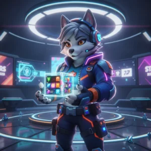A fantasy game-inspired artwork featuring an anthropomorphic husky character in themed attire, representing Brawl Stars event content and challenges.