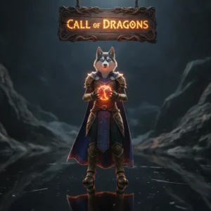 A fantasy artwork featuring an anthropomorphic Husky character, inspired by the Call of Dragons game and its strategic objectives.