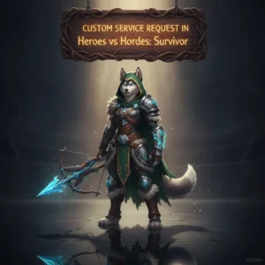 Fantasy artwork featuring an anthropomorphic Husky character, inspired by custom service requests in Heroes vs Hordes: Survivor game content.