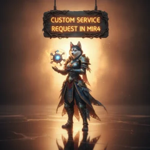 Fantasy artwork of an anthropomorphic Husky character in a game-inspired setting, representing custom service requests.