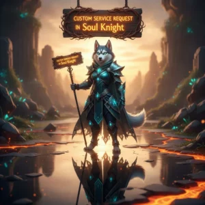 Anthropomorphic Husky character in fantasy attire, inspired by a custom service request theme for Soul Knight game content.