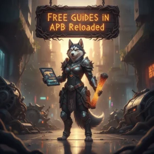 Fantasy artwork featuring an anthropomorphic Husky character, themed around game guides and helpful content.