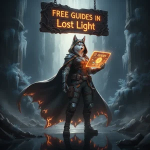 Fantasy artwork featuring an anthropomorphic Husky character, inspired by free guides content in Lost Light.