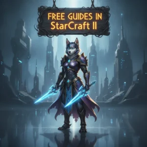 Fantasy artwork of an anthropomorphic Husky character in a futuristic setting, inspired by StarCraft II content and guides.