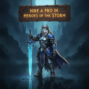 Fantasy artwork of an anthropomorphic Husky character in armor, representing Heroes of the Storm content.