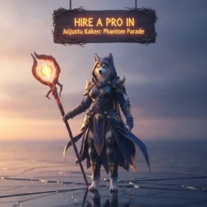 Artwork featuring an anthropomorphic husky in a dynamic pose, themed around character recruitment in a fantasy game.