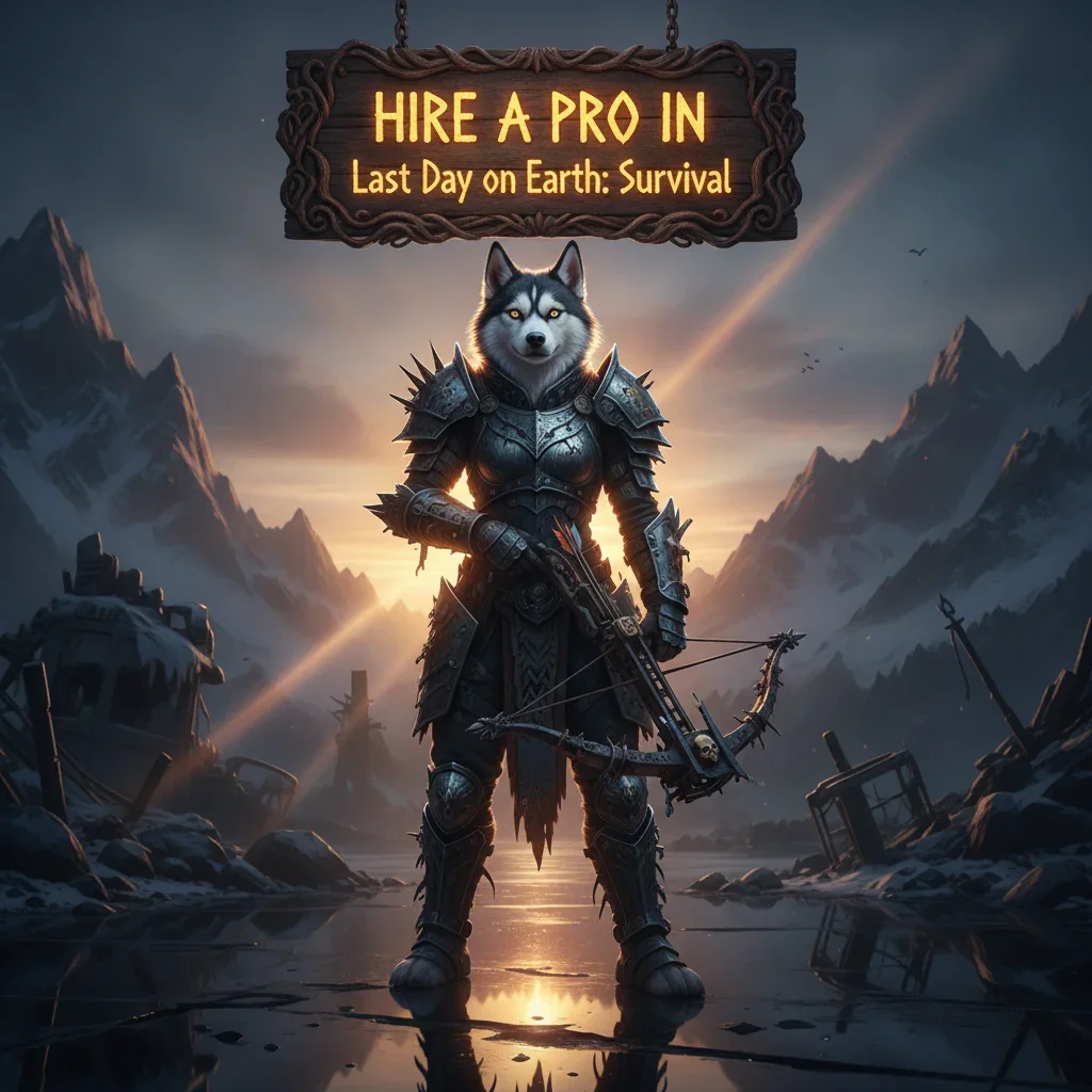 Fantasy game-inspired artwork featuring an anthropomorphic Husky character, representing Last Day on Earth: Survival content.