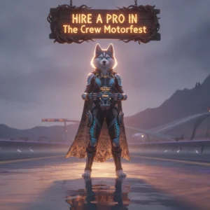An anthropomorphic husky character in fantasy attire, against a vibrant, game-inspired backdrop, representing professional assistance.