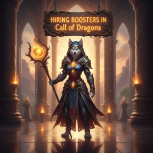 Fantasy game-inspired artwork featuring an anthropomorphic husky character in an epic setting.