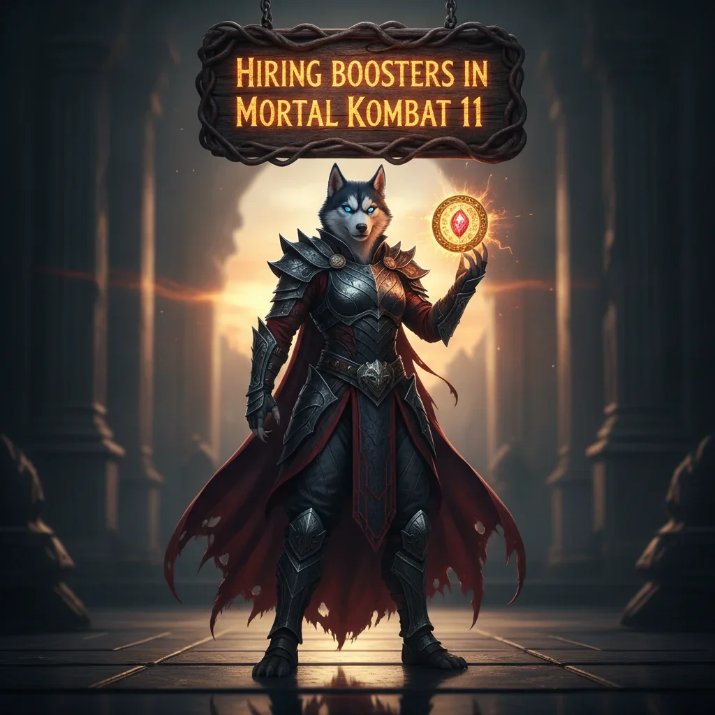 Fantasy artwork of an anthropomorphic husky character representing Mortal Kombat 11 game content and objectives.