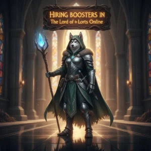 A fantasy game-inspired artwork featuring an anthropomorphic husky character in a themed outfit, related to Lord of the Rings Online content.