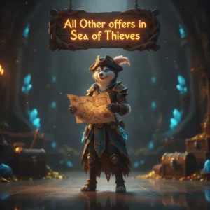 Artwork featuring an anthropomorphic Husky character in a pirate-themed fantasy setting, inspired by Sea of Thieves content.