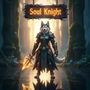 Fantasy artwork featuring an anthropomorphic Husky character, themed around game progression and objective completion.