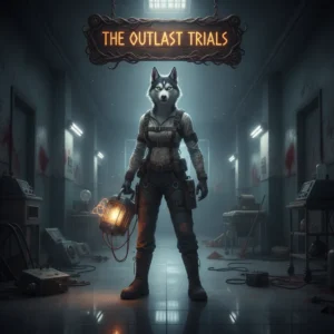 An anthropomorphic Husky character in a fantasy setting, themed around The Outlast Trials boosting services content.