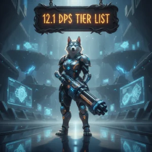 Promotional image for the 12.1 DPS Tier List in M+ Meta, highlighting the DPS ranking guide for Mythic+ performance.