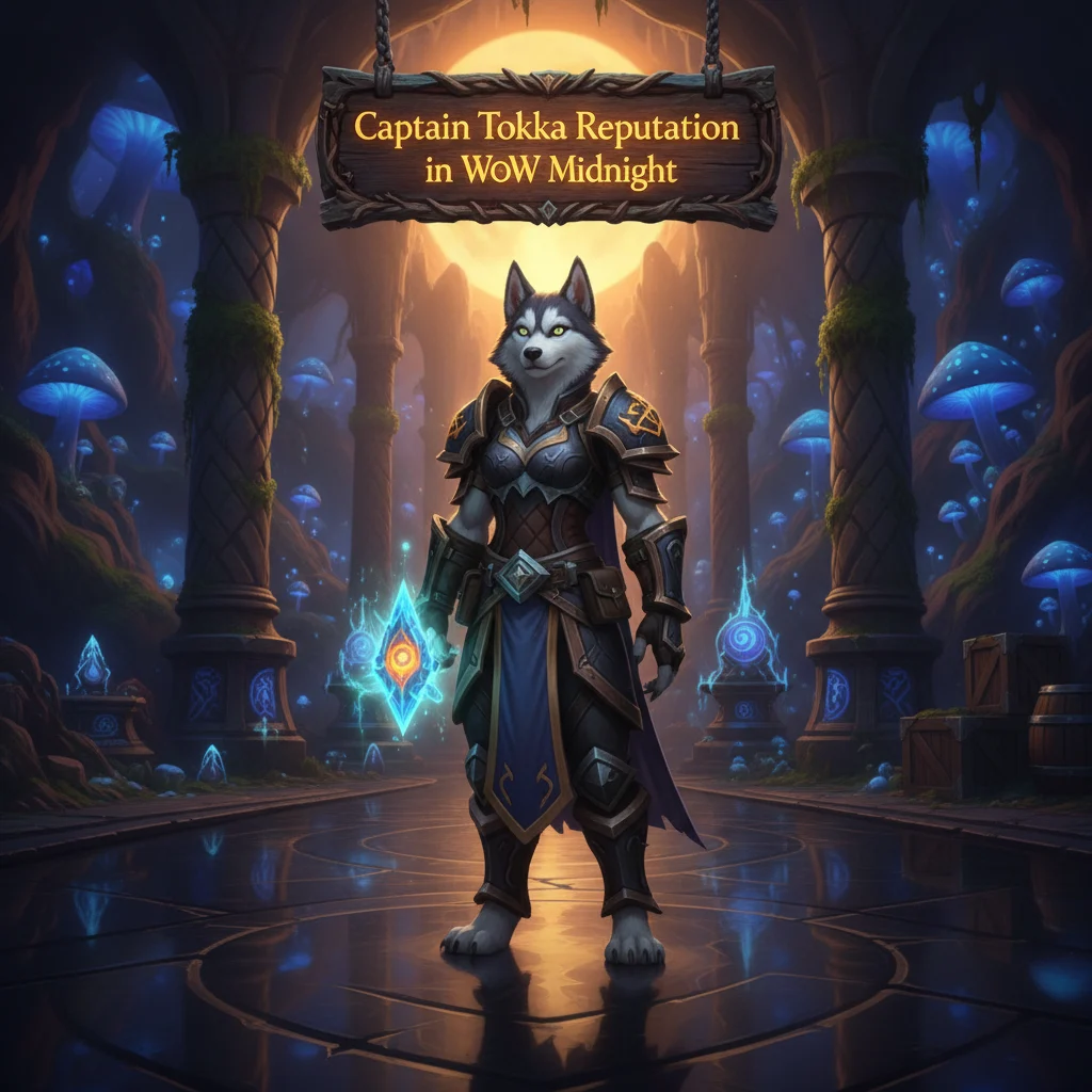 Promotional image for Captain Tokka Reputation Boost in WoW Midnight, representing the reputation service for the Captain Tokka faction content.