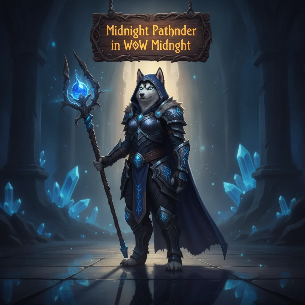 Promotional image for Midnight Pathfinder Boost in WoW Midnight, representing the Pathfinder boost service for the WoW Midnight expansion.