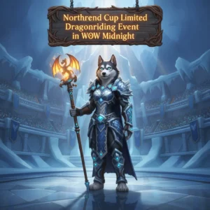 Promotional image for Northrend Cup Limited Dragonriding Event Boost in WoW Midnight, showing the service theme for the Northrend Cup event.