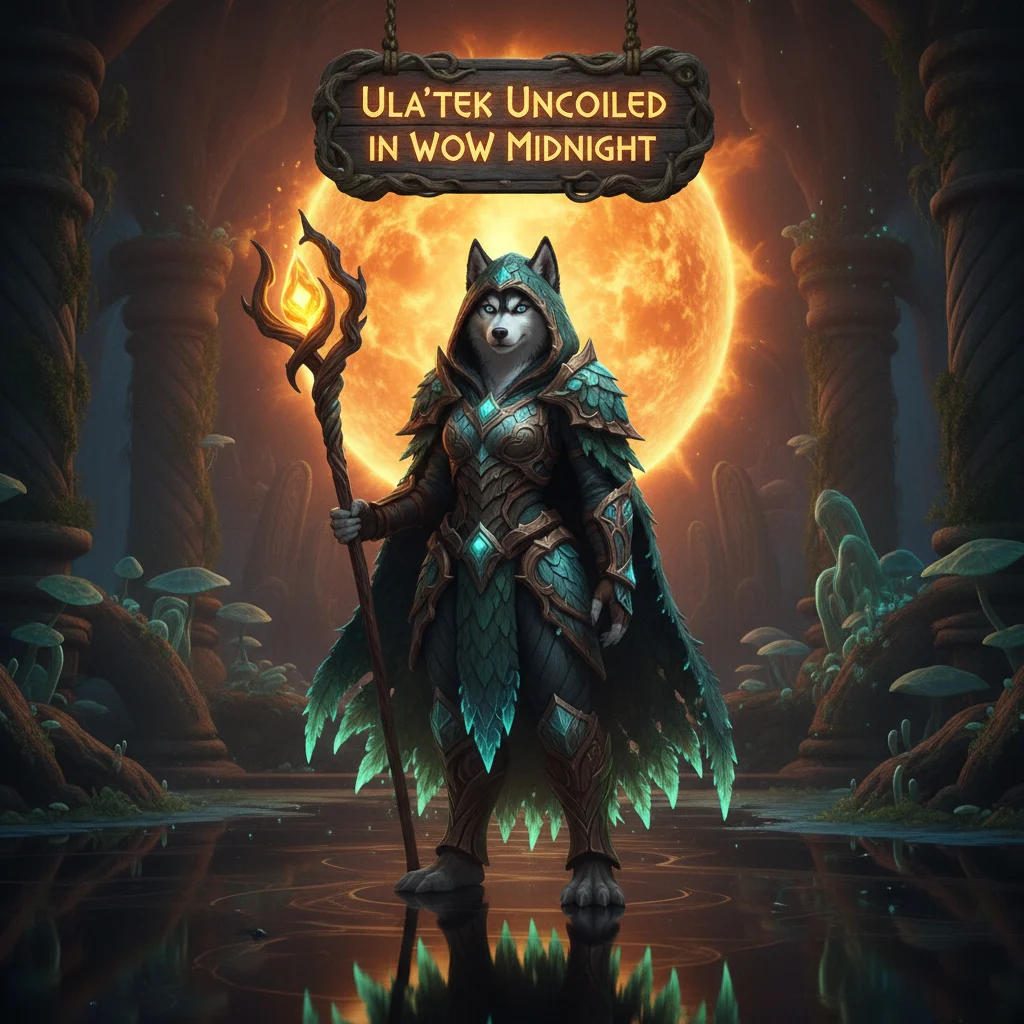 Fantasy artwork depicting a colossal, glowing serpentine entity uncoiling amidst ancient ruins under a celestial, midnight sky. A lone hero stands before it, absorbing its mystical power, surrounded by swirling arcane energies.
