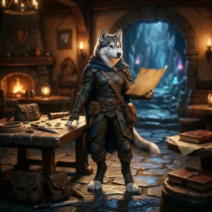 Fantastyczna ilustracja nawiązująca do poradnika i świata gry WoW Forever, bez czytelnych napisów oraz znaków.