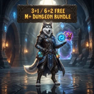 Promotional image for the 3+1/6+2 Free M+ Dungeon Bundle and its advertised bundle offer.